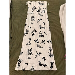 NWT Women's PAPER HEART White Black Floral Strapless Maxi Dress M